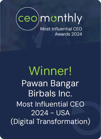 CEO Monthly Most Influential CEO Awards 2024 winner badge for Pawan Bangar, Birbals Inc.